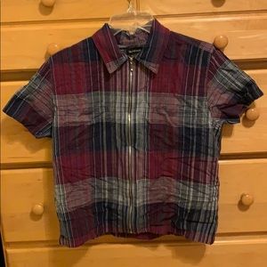 Collared Shirt with Zipper